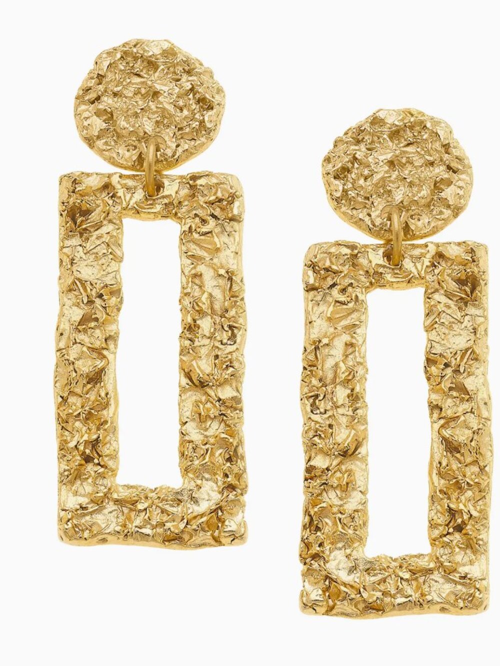 Handcast! Susan Shaw Belle Radiant Gold Dangle Earrings - Picture 2 of 4